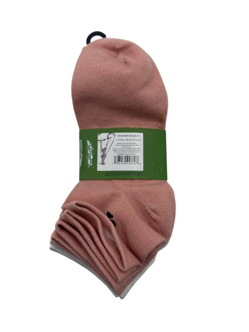 Kate Spade New York Women's Quarter Pink, Beige, Cream Socks One Size 6 Pairs